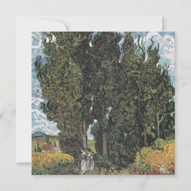Cypress Trees by Van Gogh Holiday Card (Front)