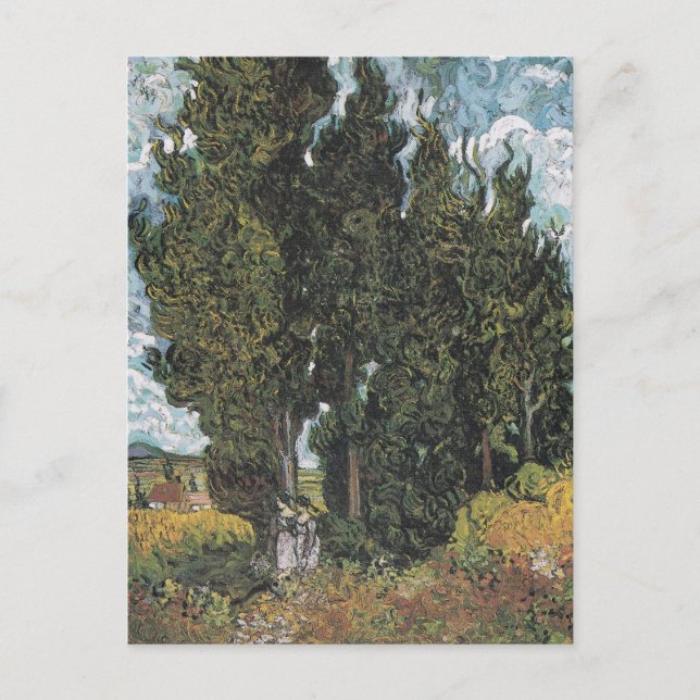 Cypress Trees by Van Gogh Holiday Postcard (Front)