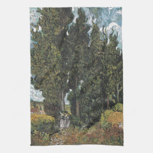 Cypress Trees by Van Gogh Kitchen Towel