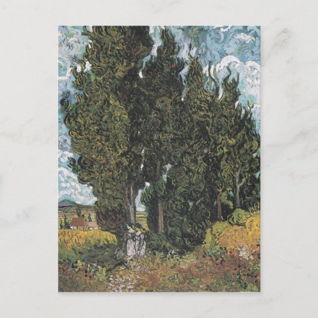Cypress Trees by Van Gogh Postcard (Front)