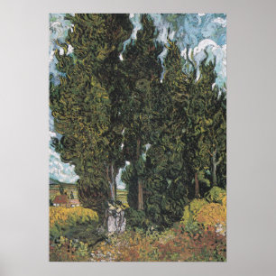 Cypress Trees by Van Gogh Poster