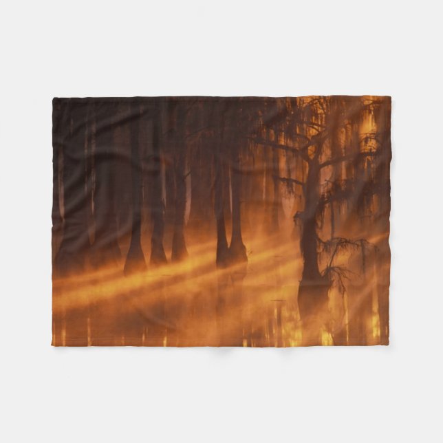 Cypress Trees | George Smith State Park Fleece Blanket (Front (Horizontal))