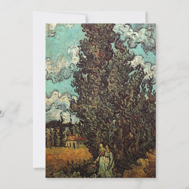 Cypresses and Two Women by Vincent van Gogh (Front)