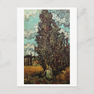 Cypresses and Two Women, Vincent van Gogh Postcard