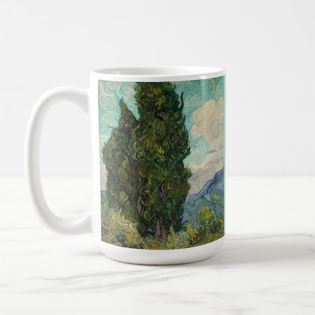 Cypresses by van Gogh Coffee Mug (Left)