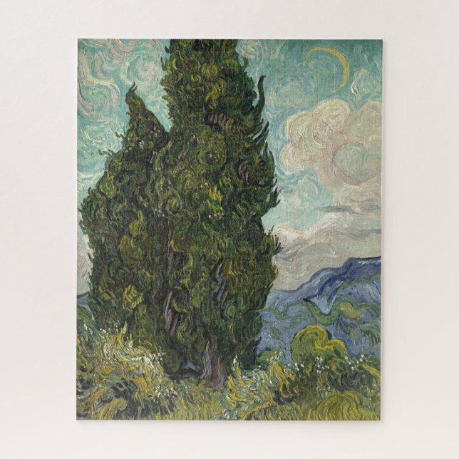 Cypresses by Van Gogh Painting Art Jigsaw Puzzle (Vertical)