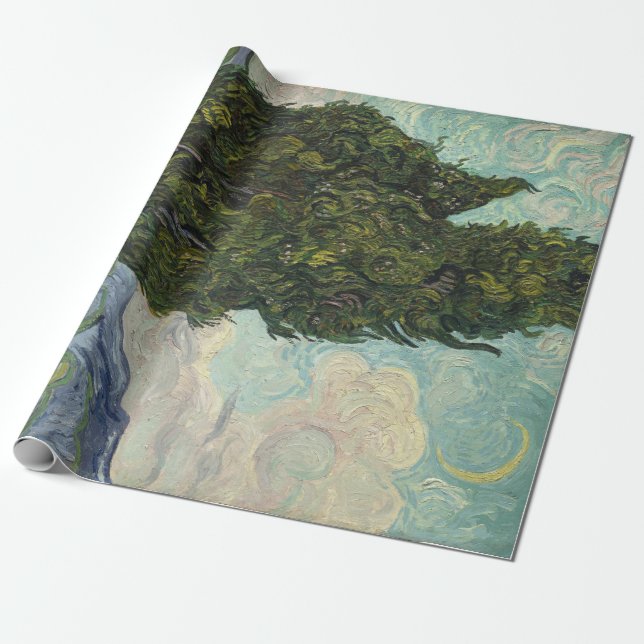 Cypresses by Van Gogh Painting Art Wrapping Paper (Unrolled)