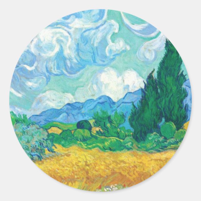 Cypresses Classic Round Sticker (Front)