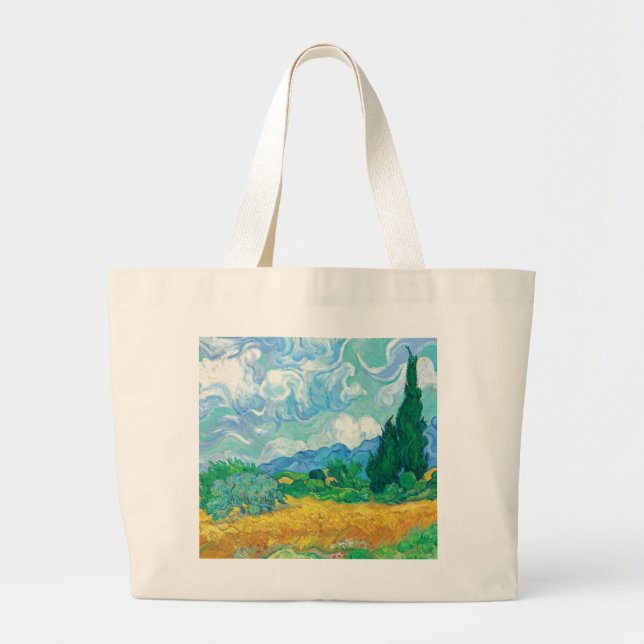 Cypresses Large Tote Bag (Front)