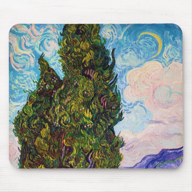 Cypresses, Van Gogh Mouse Pad (Front)