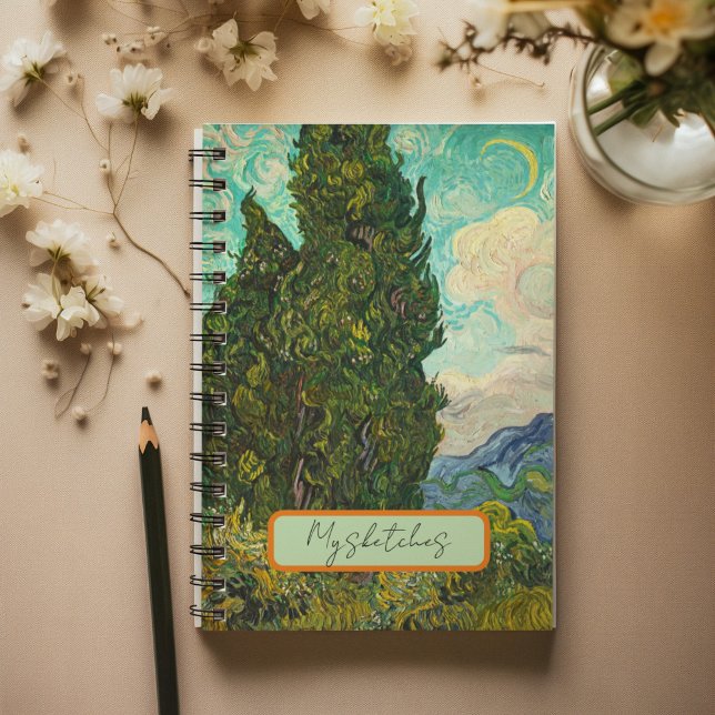 Cypresses, Vincent van Gogh, Sketches Notebook (Creator Uploaded)