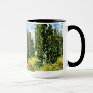 Cypresses with Two Women Van Gogh Fine Art Mug