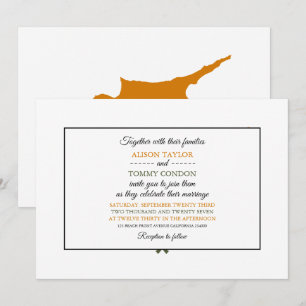 Cypriot Flag, Flag of Cyprus Wedding Invitation