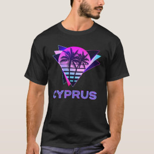 Cyprus 80s Vaporware Palm Tree Retro Vintage Souve T-Shirt