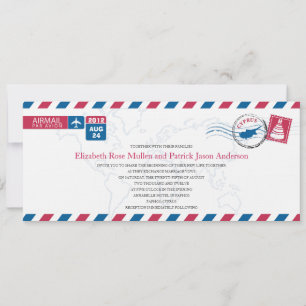 Cyprus Airmail Wedding Invitation