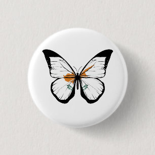 Cyprus Butterfly Flag 1 Inch Round Button