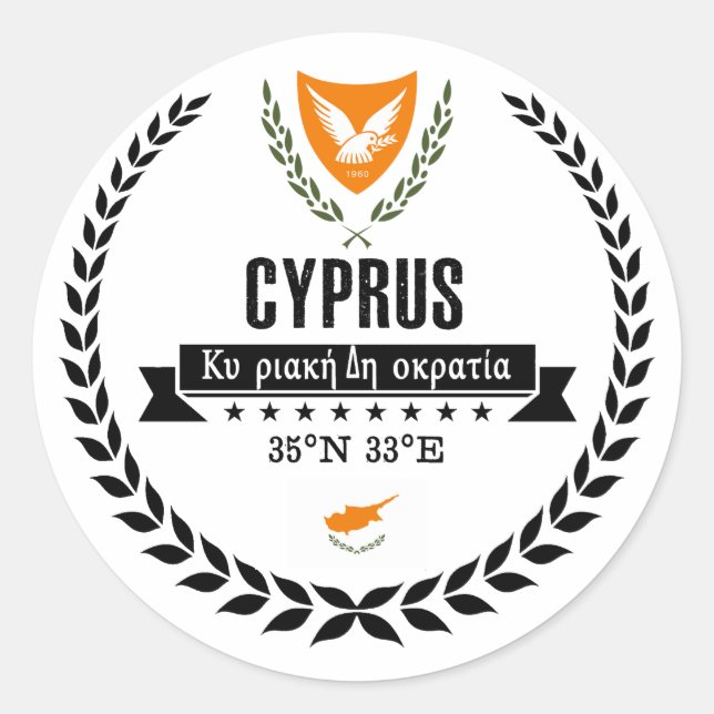 Cyprus Classic Round Sticker (Front)