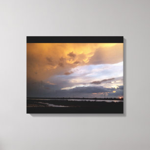Cyprus cloudy sunset canvas print
