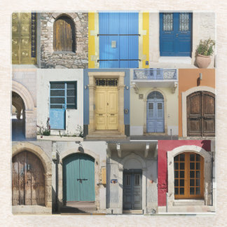 Cyprus colourful doors coaster