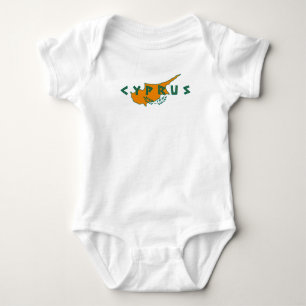 cyprus country map flag travel symbol nation  baby bodysuit