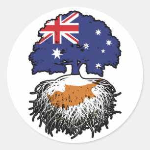 Cyprus Cypriot Australian Australia Tree Roots Classic Round Sticker