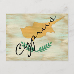 Cyprus distressed Cypriot flag Postcard