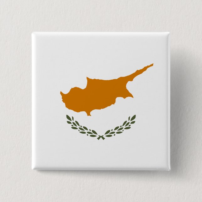 Cyprus Flag 2 Inch Square Button (Front)
