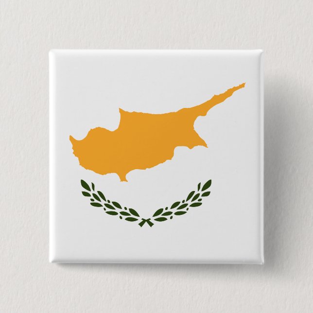 Cyprus Flag 2 Inch Square Button (Front)