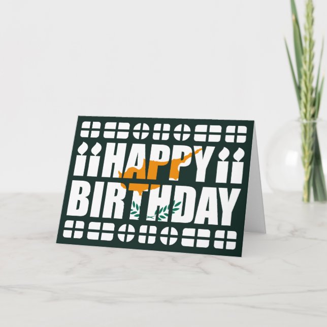 Cyprus Flag Birthday Card (Front)