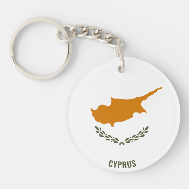Cyprus Flag Charming Patriotic Keychain (Front)