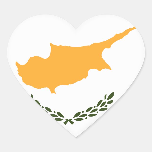 Cyprus Flag Heart Sticker (Front)