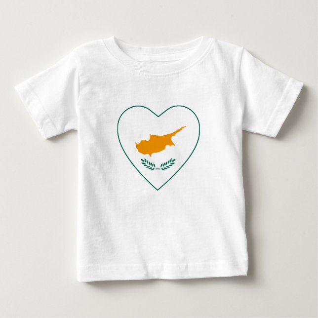 Cyprus Flag Heart T-Shirt (Front)