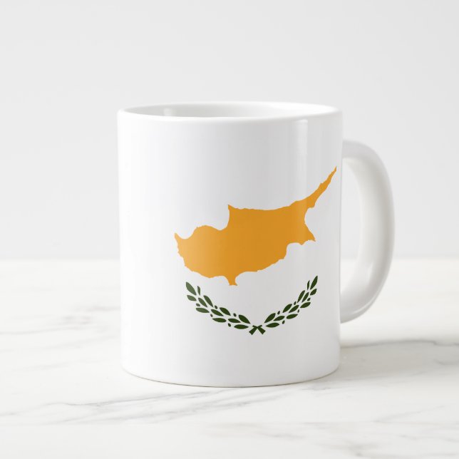 Cyprus flag large coffee mug (Front Right)