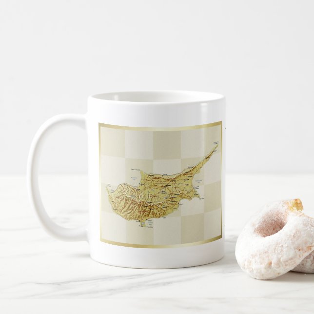 Cyprus Flag + Map Mug (With Donut)