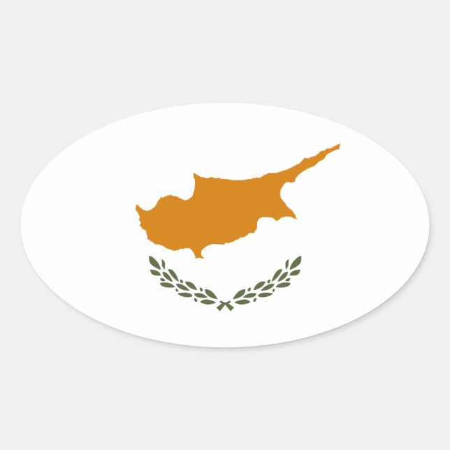 Cyprus Flag Oval Sticker (Front)