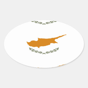 Cyprus Flag Oval Sticker