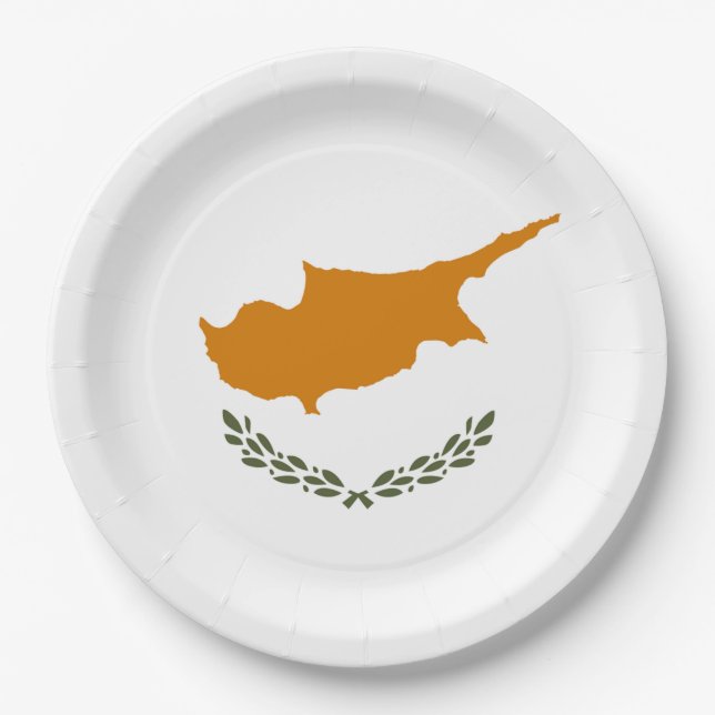 Cyprus Flag Paper Plate (Front)