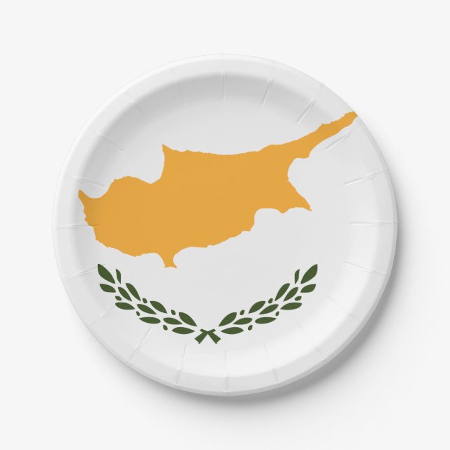 Cyprus Flag Paper Plate (Front)