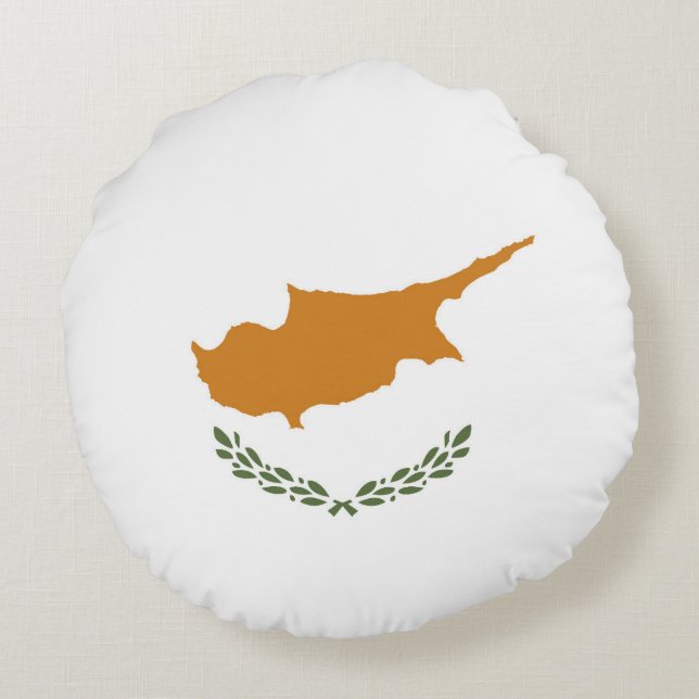 Cyprus flag round pillow (Back)