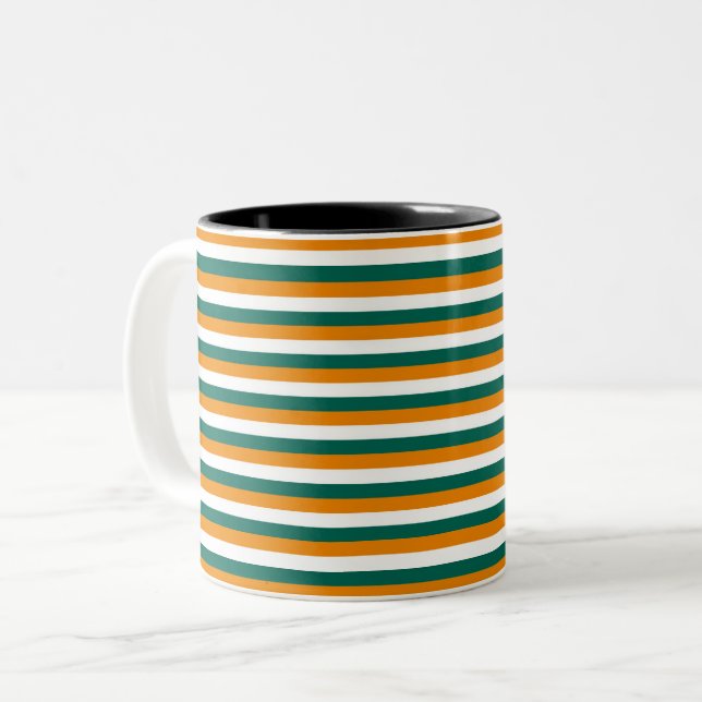 Cyprus flag stripes country symbol pattern lines Two-Tone coffee mug (Front Left)