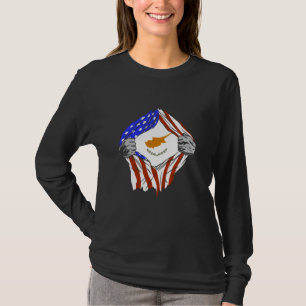 Cyprus Flag USA America Chest Cypriot Pride Cyprio T-Shirt
