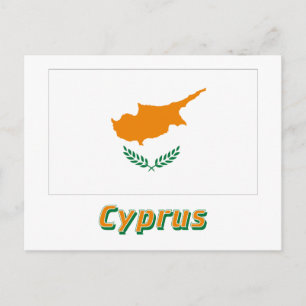 Cyprus Flag with Name Postcard
