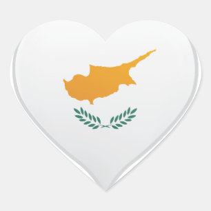 Cyprus love flag pride heart sticker