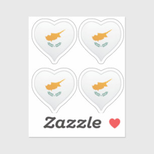 Cyprus love flag pride heart sticker
