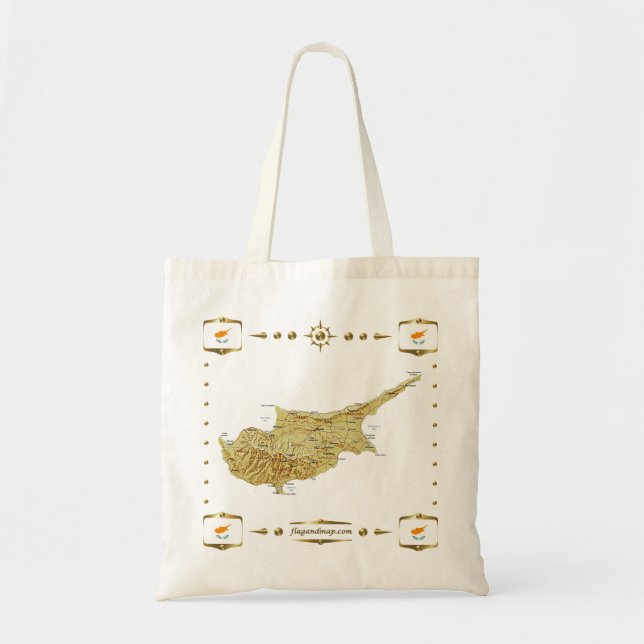 Cyprus Map + Flags Bag (Front)