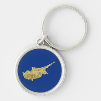 Cyprus Map Keychain