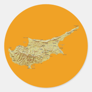 Cyprus Map Sticker