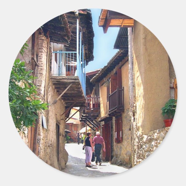 Cyprus mountain village classic round sticker (Front)
