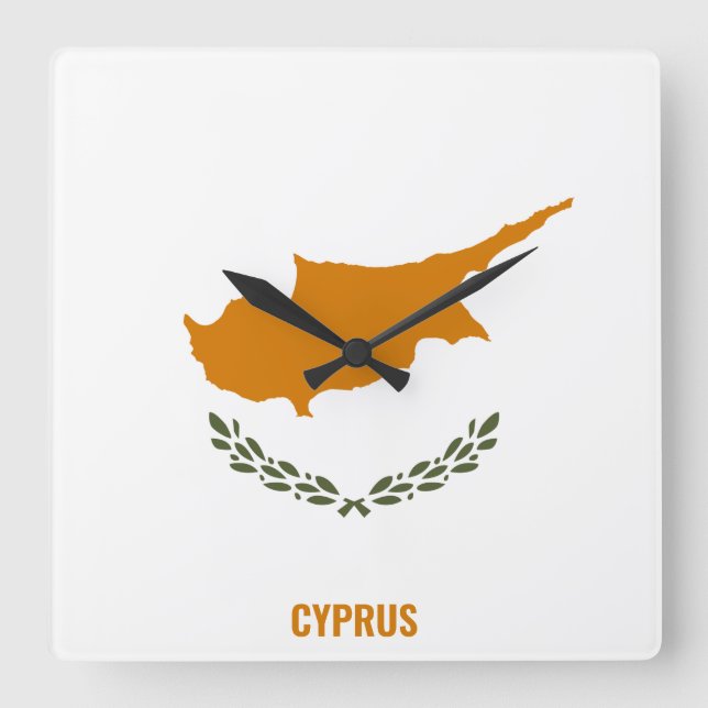 Cyprus National Flag Patriotic Square Wall Clock (Front)