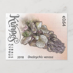 Cyprus nature stamp flower spring flowers purple postcard